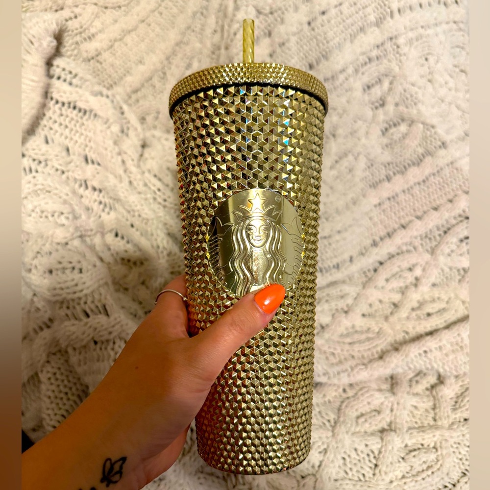 NWT - Limited Edition Gold Studded Starbucks Cold Cup
